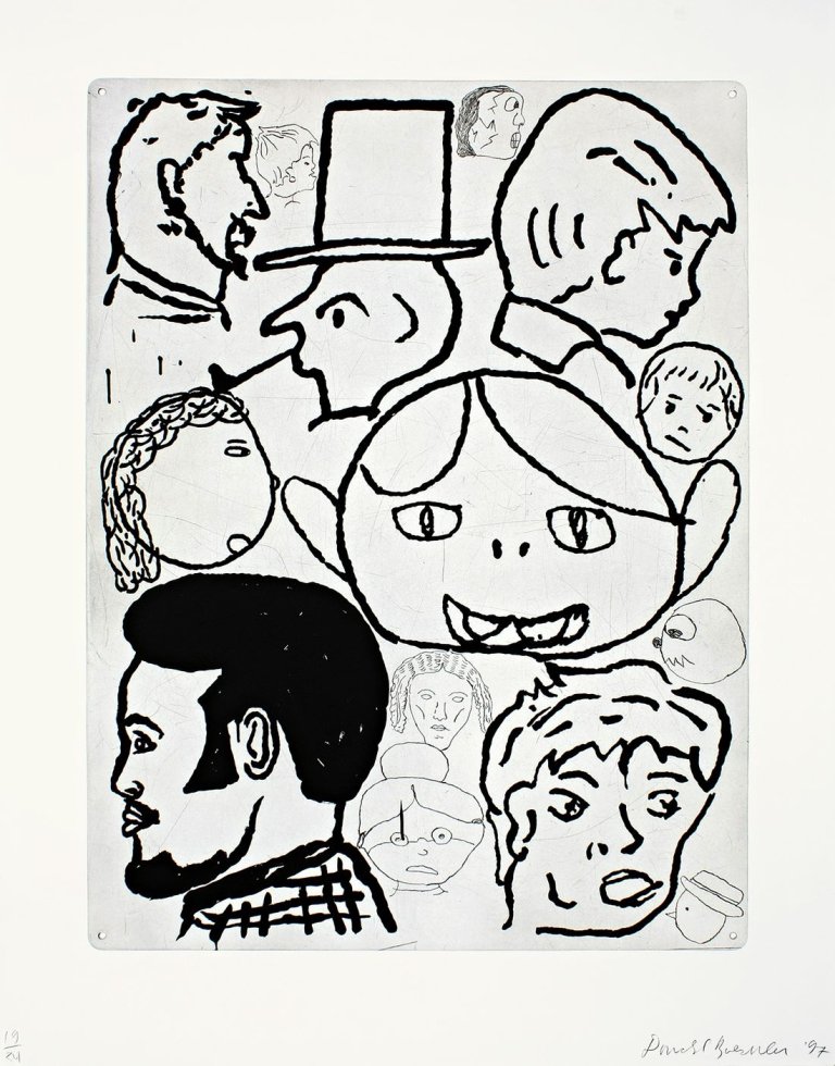Auf diesem Bild ist das folgende Kunstwerk zu sehen: Donald Baechler. „Crowd“. 1997.