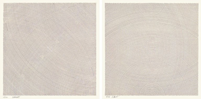 Auf diesem Bild ist das folgende Kunstwerk zu sehen: Sol LeWitt. „Arcs from Corners & Sides (Set of 2)”. 1972.