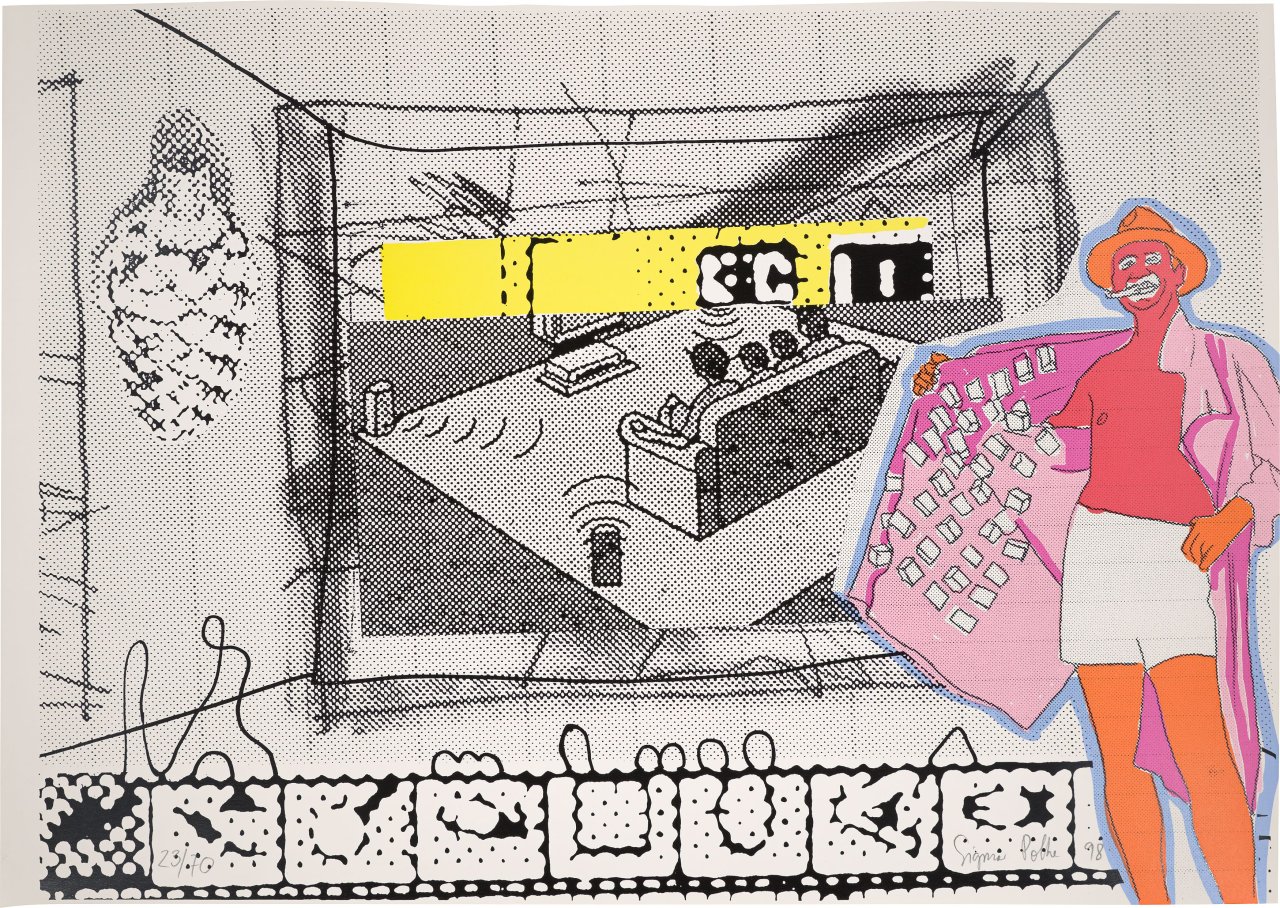 This picture shows the following artwork: Sigmar Polke. ”Filmvorführung”. 1998.