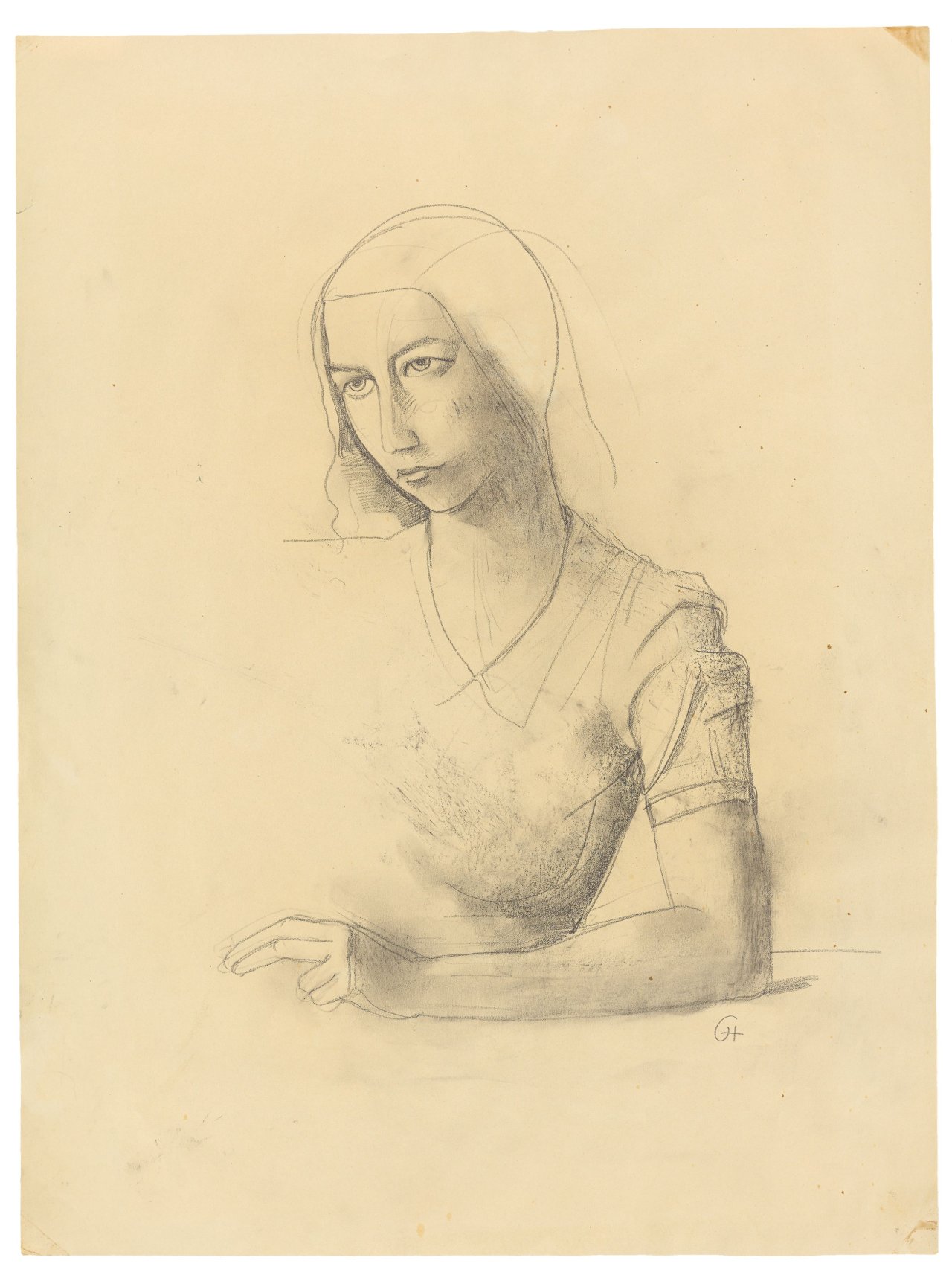 Auf diesem Bild ist das folgende Kunstwerk zu sehen: Karl Hofer. Mädchenbildnis. 1930er-Jahre.