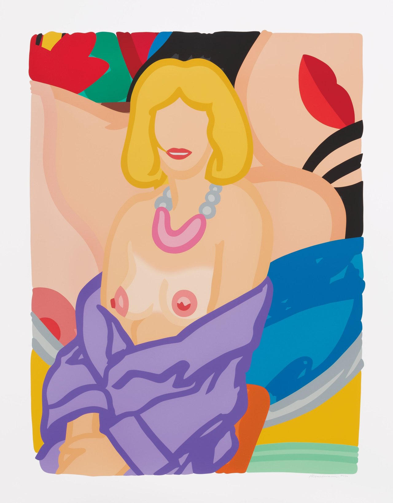 Auf diesem Bild ist das folgende Kunstwerk zu sehen: Tom Wesselmann. „Claire Sitting with Robe Half Off (Vivienne)“. 1993.