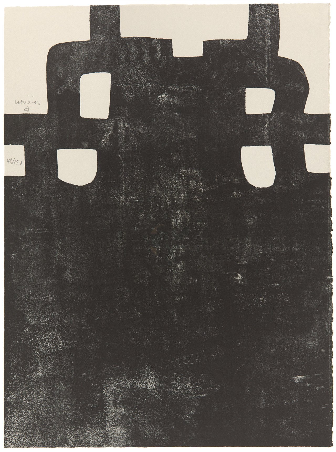 Auf diesem Bild ist das folgende Kunstwerk zu sehen: Eduardo Chillida. „Gurutze Gorria III“. 1984.