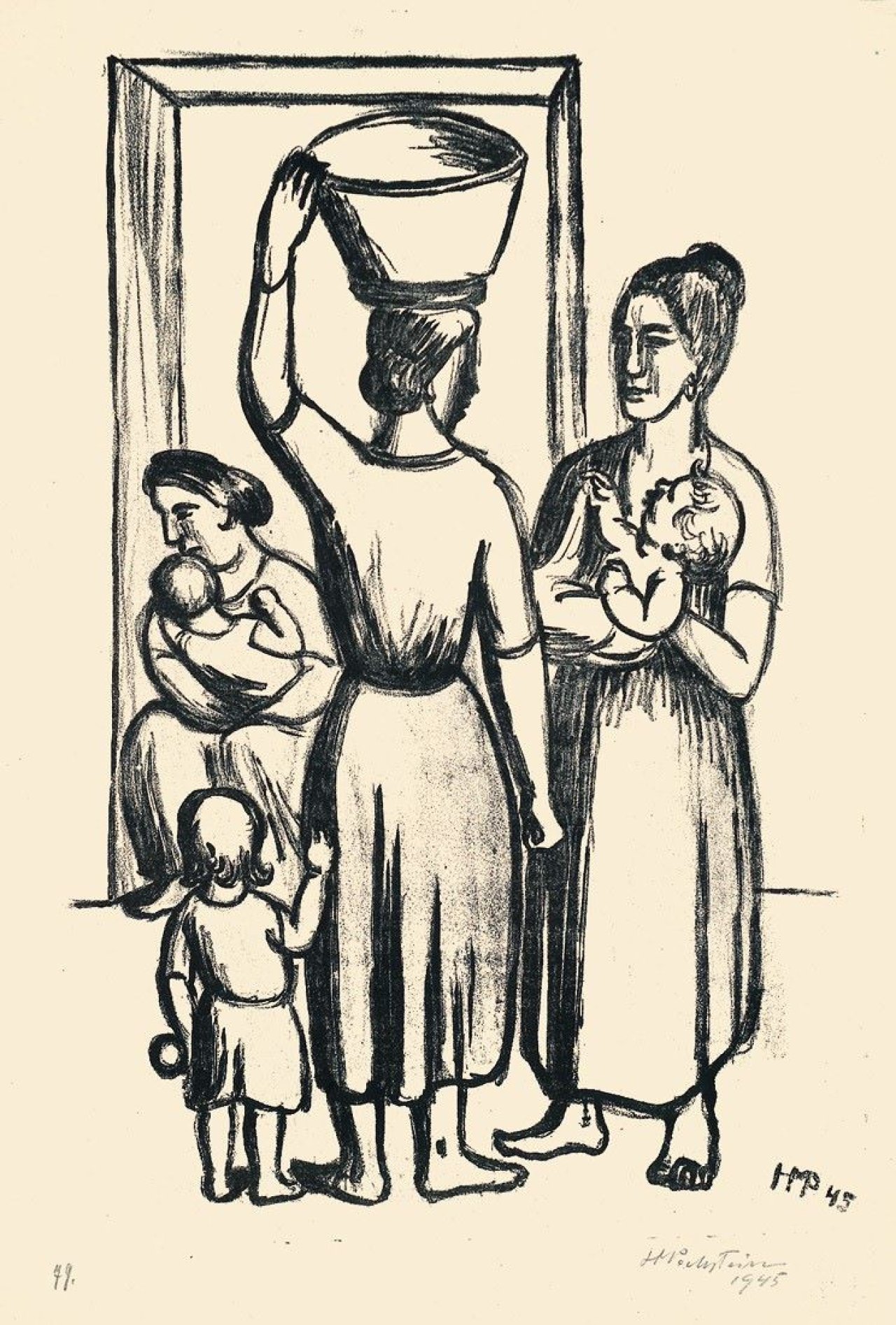 Auf diesem Bild ist das folgende Kunstwerk zu sehen: Max Pechstein. „Italienerinnen“. 1945.