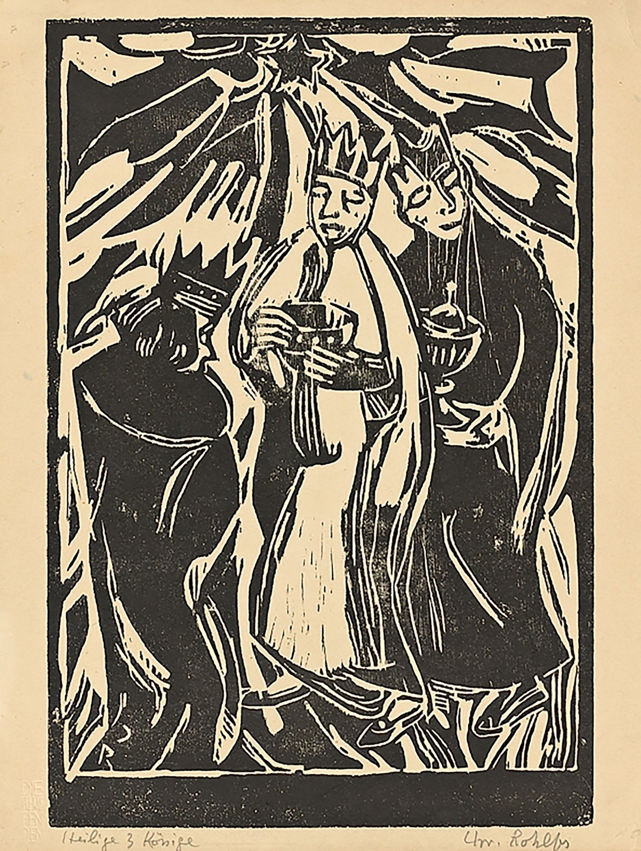 This picture shows the following artwork: Christian Rohlfs. „Die heiligen drei Könige“. Circa 1910.