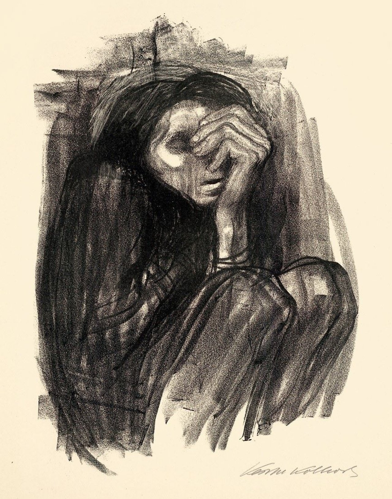 This picture shows the following artwork: Käthe Kollwitz. „Tod auf der Landstrasse“. Circa 1937.
