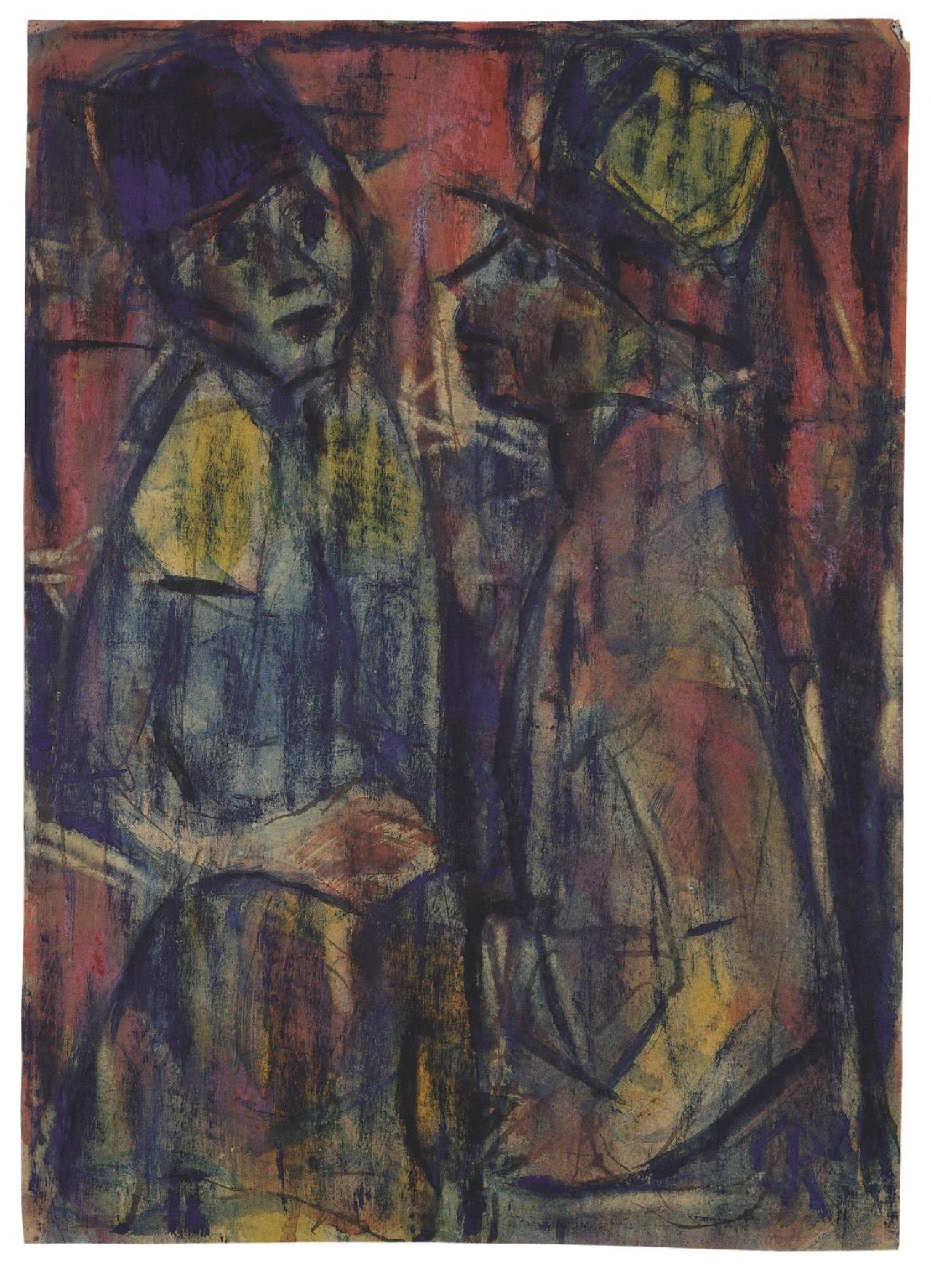 Auf diesem Bild ist das folgende Kunstwerk zu sehen: Christian Rohlfs. Zwei Frauen im Gespräch. 1922 (?).
