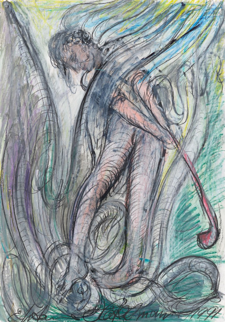 Auf diesem Bild ist das folgende Kunstwerk zu sehen: Antonius Höckelmann. „Golfspieler III“. 1991.