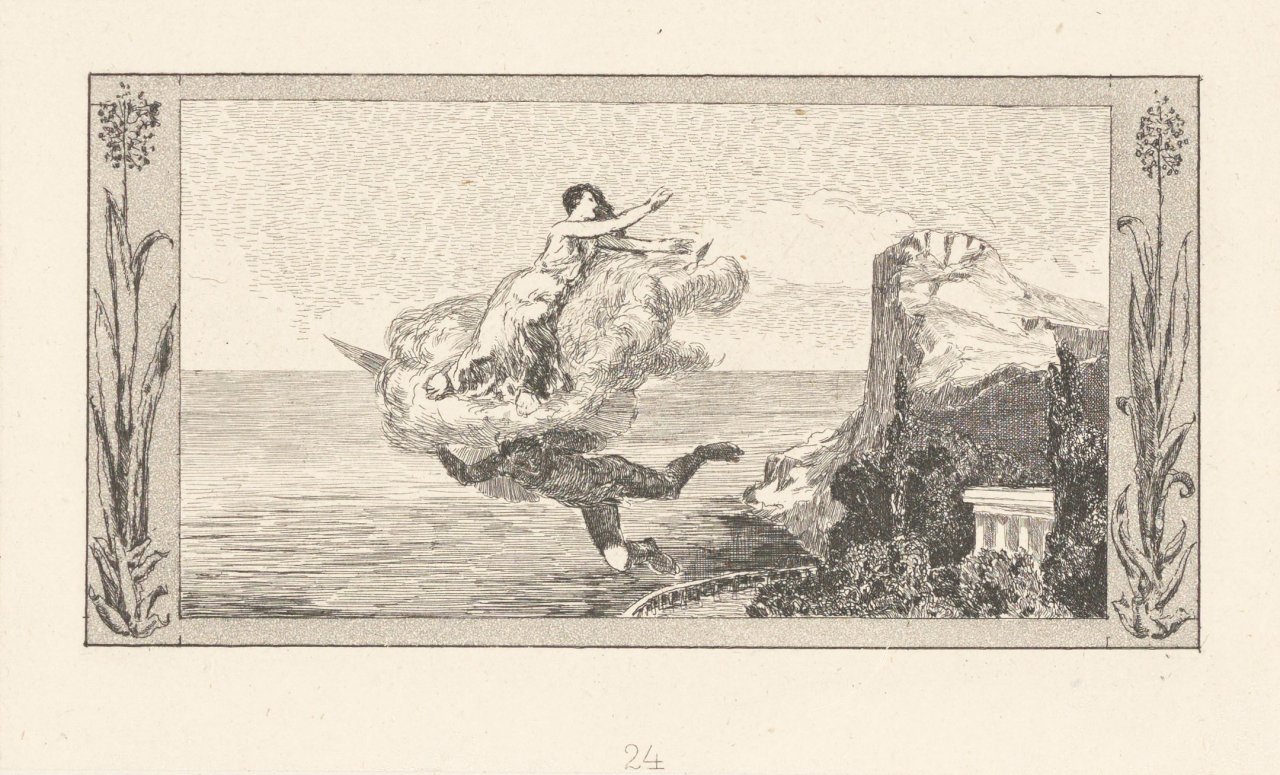 This picture shows the following artwork: Max Klinger. ”Max Klingers Radierungen zu Apulejus' Märchen Amor und Psyche. Opus Vb”. 1881.
