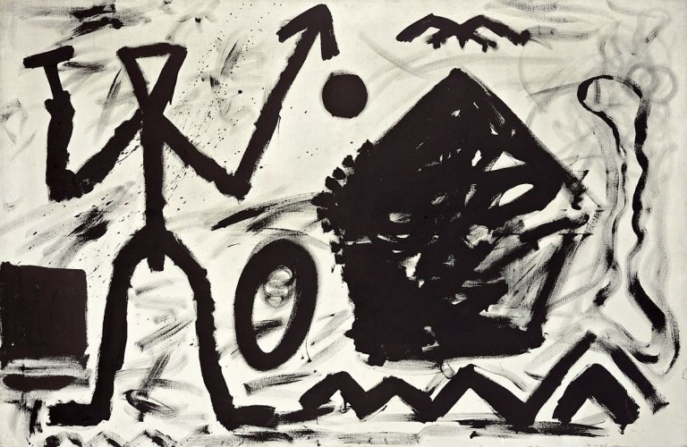 Auf diesem Bild ist das folgende Kunstwerk zu sehen: A.R. Penck. „alpha gamma“. 1980.