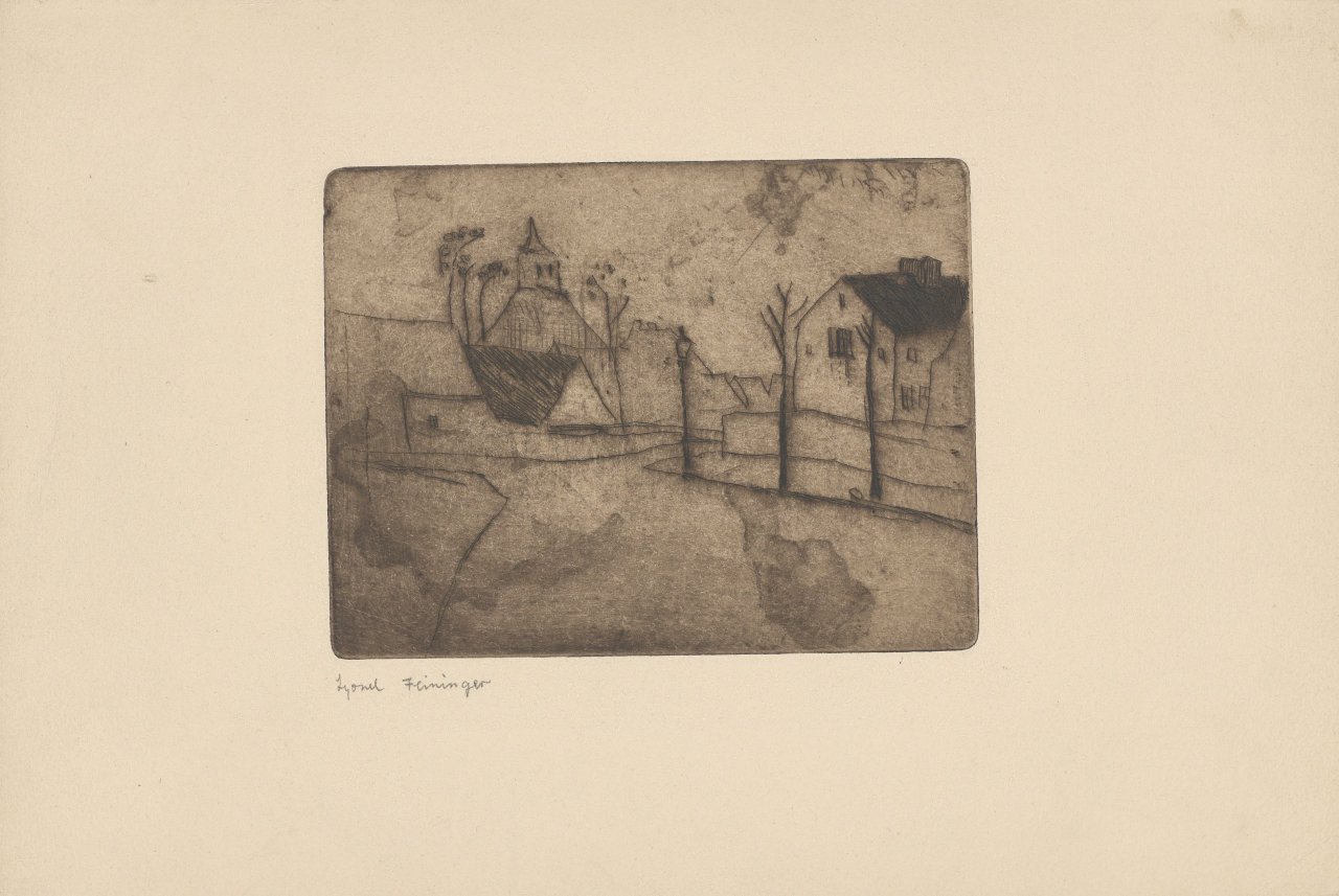 This picture shows the following artwork: Lyonel Feininger. ”Dorf”. 1910.