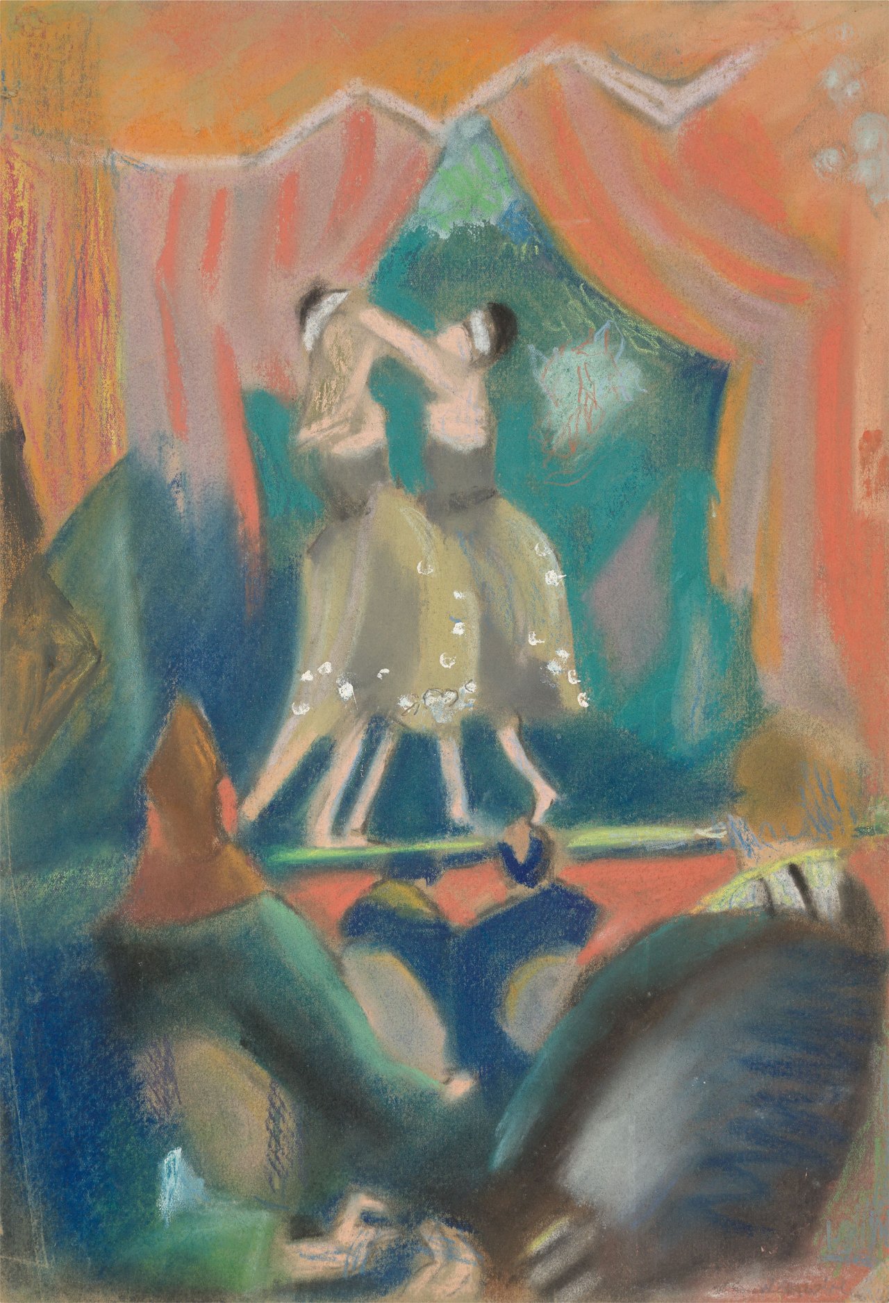 Auf diesem Bild ist das folgende Kunstwerk zu sehen: William Straube. „Im Varieté VII (Zwei Tänzerinnen)“. Um 1922/23.