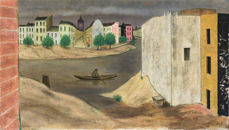 Auf diesem Bild ist das folgende Kunstwerk zu sehen: Werner Heldt. „Gewitternachmittag an der Spree“. 1951.