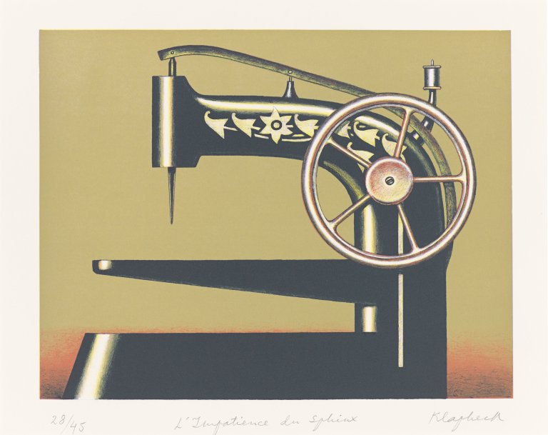 This picture shows the following artwork: Konrad Klapheck. „Die Ungeduld der Sphinx“. 1998.