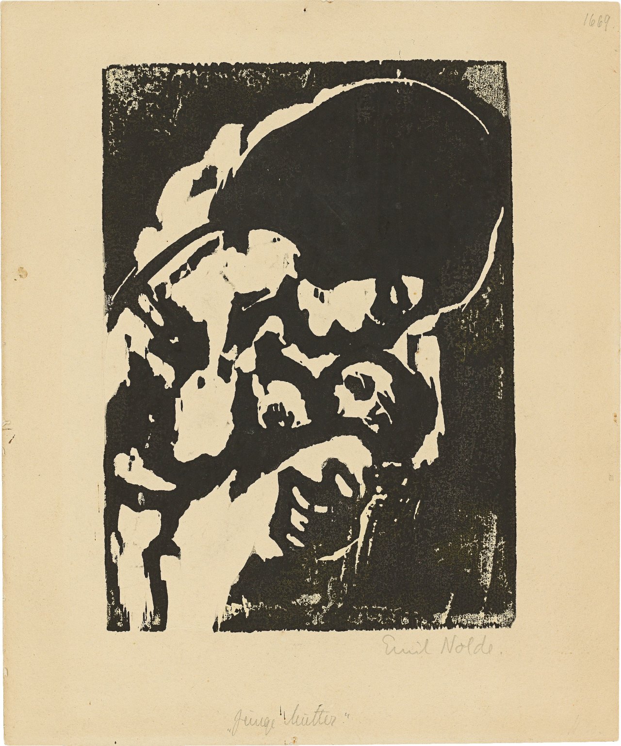 This picture shows the following artwork: Emil Nolde. ”Junge Mutter”. 1917.
