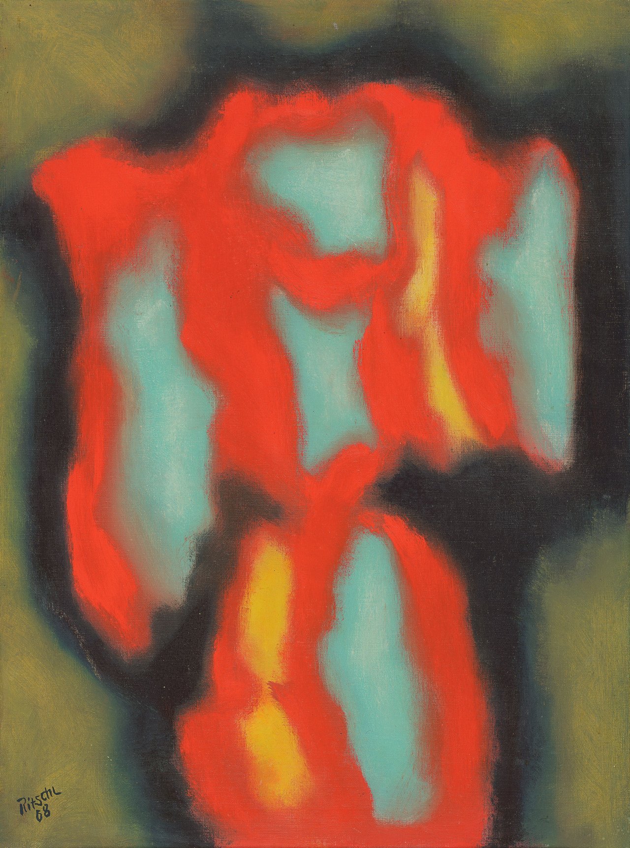 Auf diesem Bild ist das folgende Kunstwerk zu sehen: Otto Ritschl. „Komposition“. 1968.