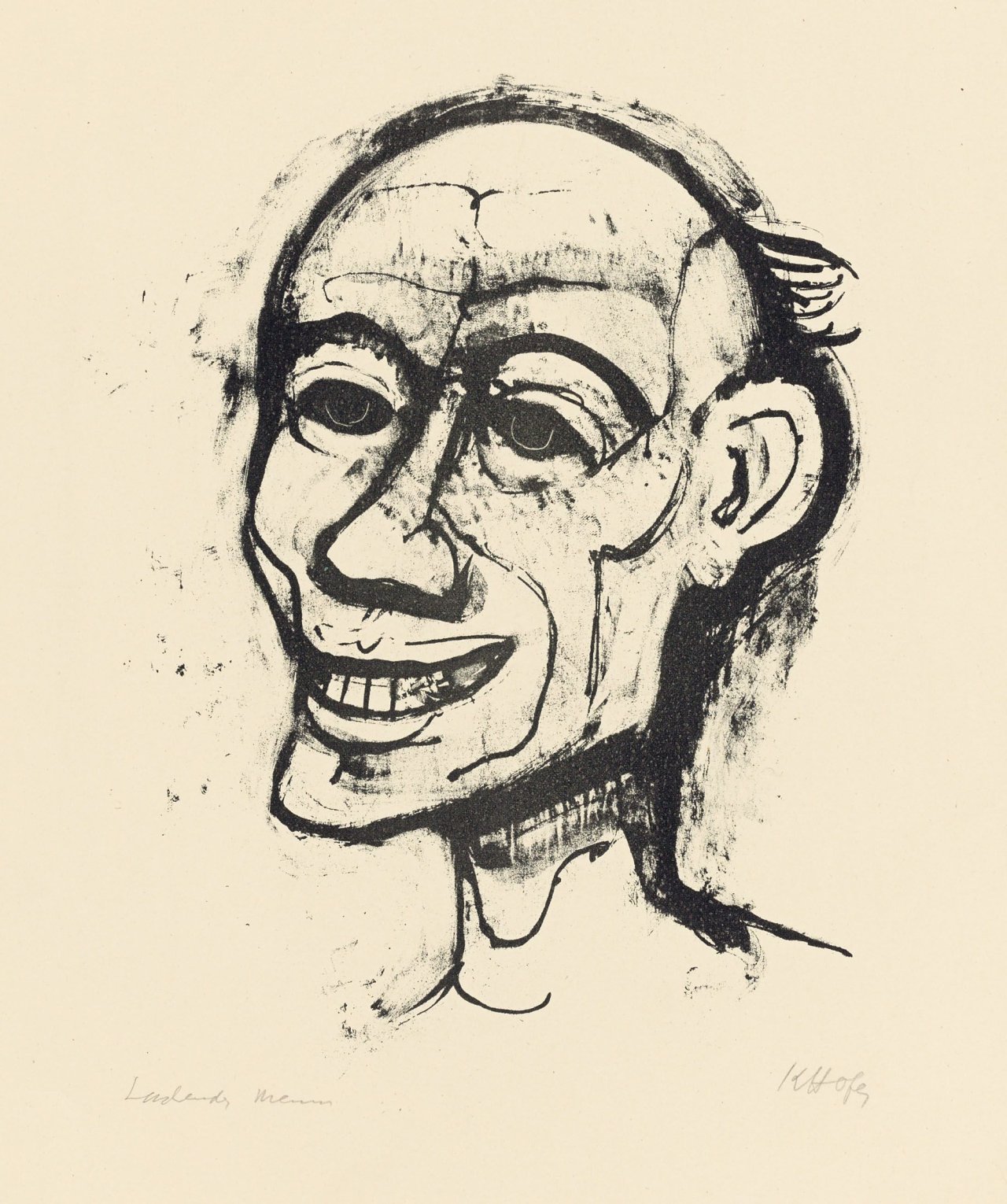 Auf diesem Bild ist das folgende Kunstwerk zu sehen: Karl Hofer. „Lachender Mann“. 1945/48.