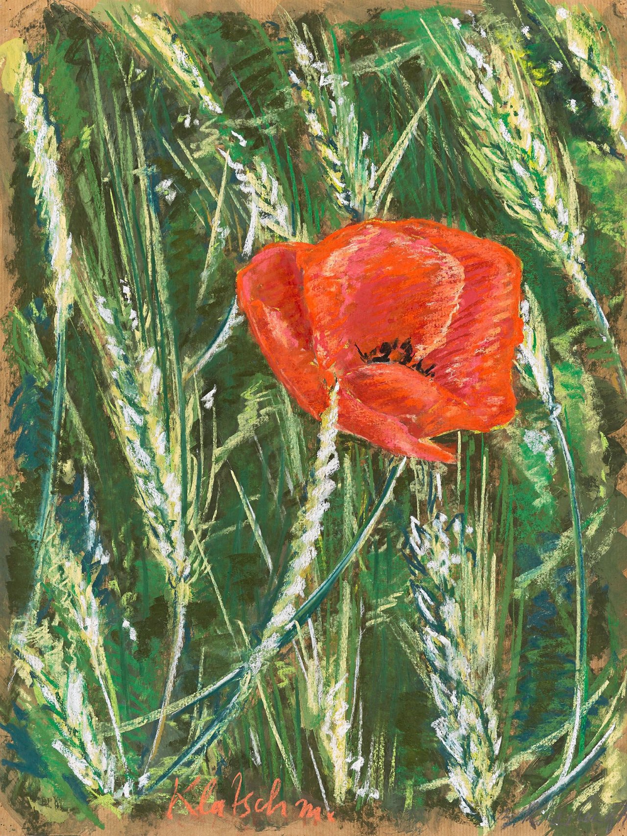 Auf diesem Bild ist das folgende Kunstwerk zu sehen: Bernd Koberling. „Klatschm.“ (Klatschmohn). 1974.