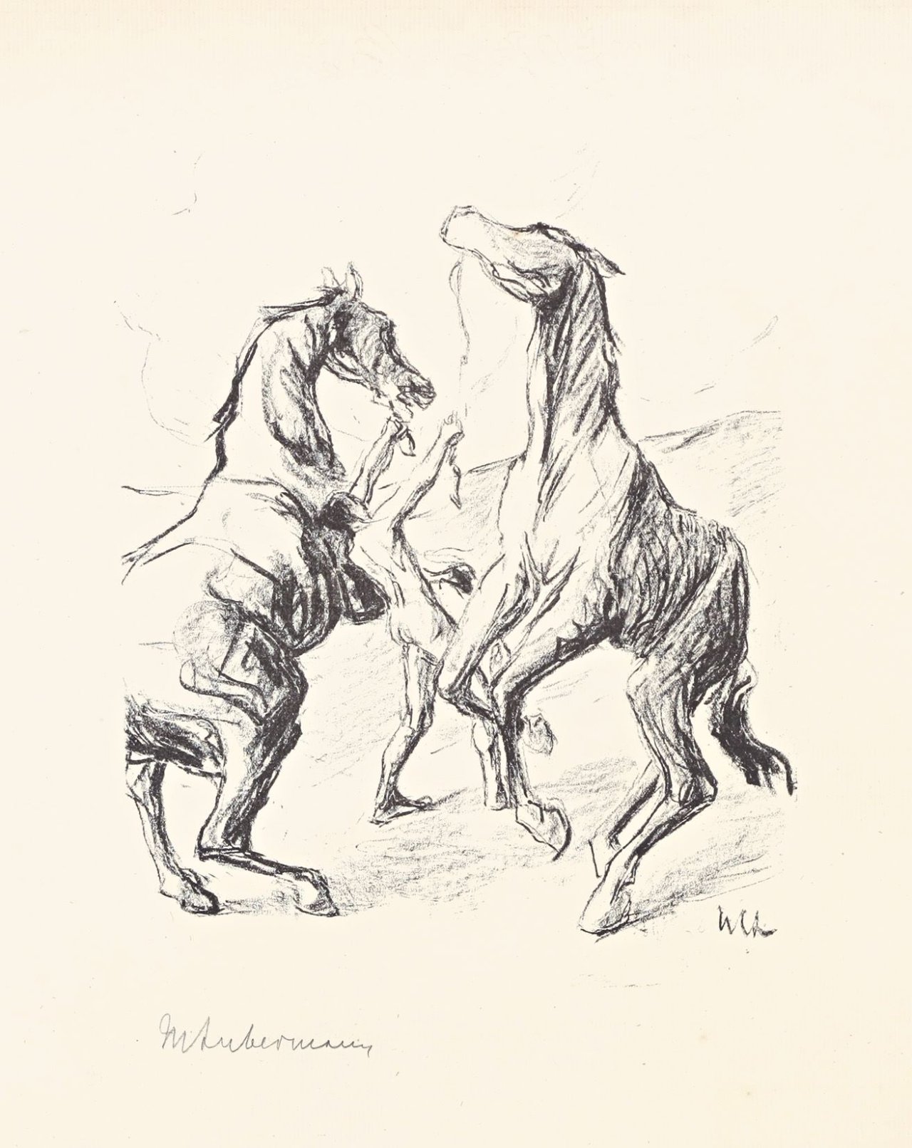 Auf diesem Bild ist das folgende Kunstwerk zu sehen: Max Liebermann. „Pferdebändiger“. 1915.