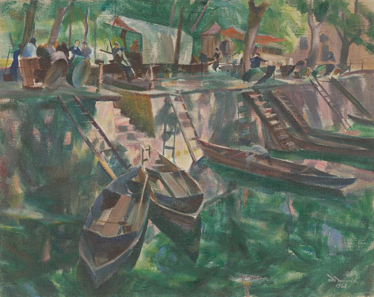Auf diesem Bild ist das folgende Kunstwerk zu sehen: Otto Heinrich. Der Stadtkanal in Potsdam. 1925.