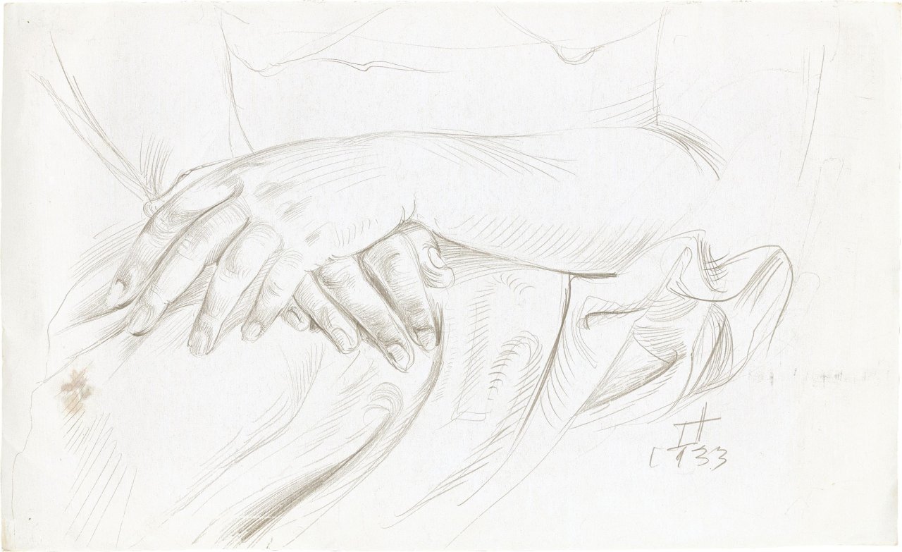 Auf diesem Bild ist das folgende Kunstwerk zu sehen: Otto Dix. „Ruhende Hände“. 1933.