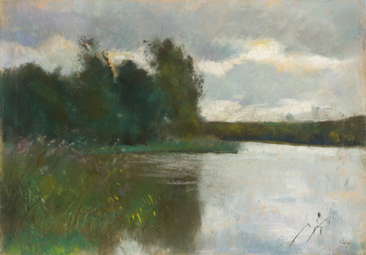This picture shows the following artwork: Lesser Ury. ”Märkischer See”. Circa 1890/1910.