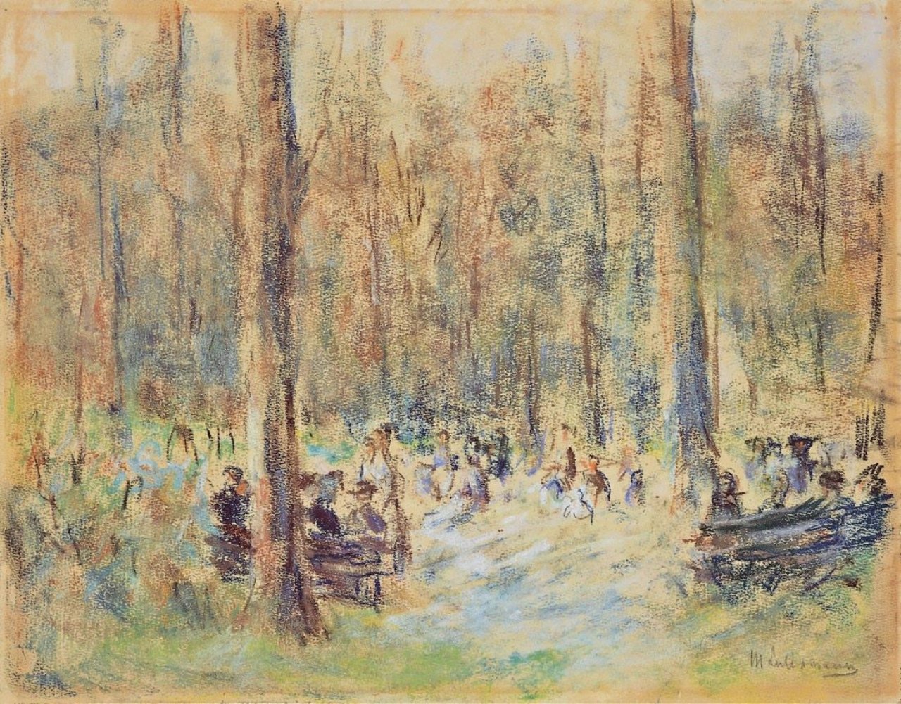 This picture shows the following artwork: Max Liebermann. „Im Tiergarten“. Ende der 20er Jahre.