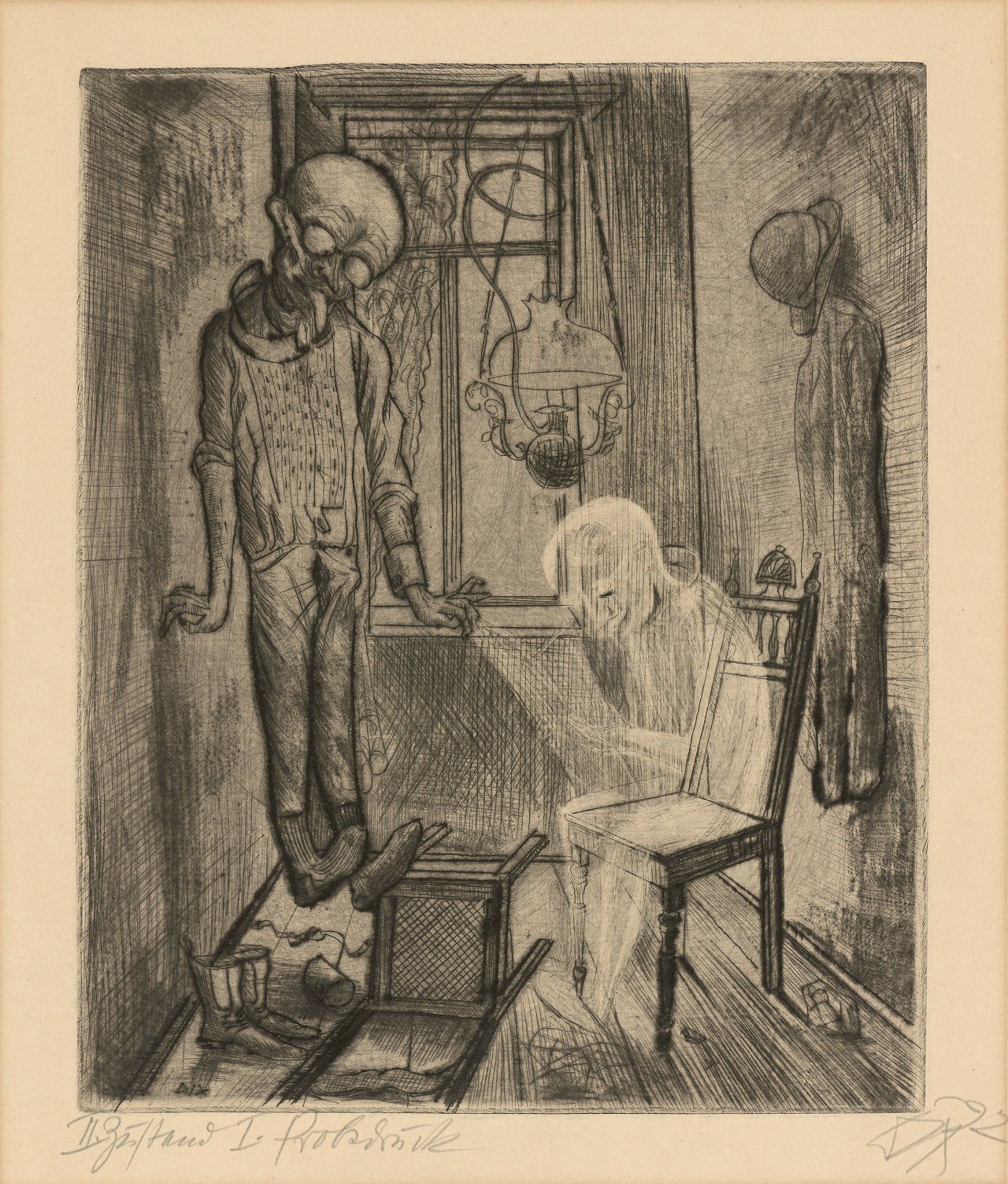 Auf diesem Bild ist das folgende Kunstwerk zu sehen: Otto Dix. „Der Selbstmörder (Erhängter)“. 1922.