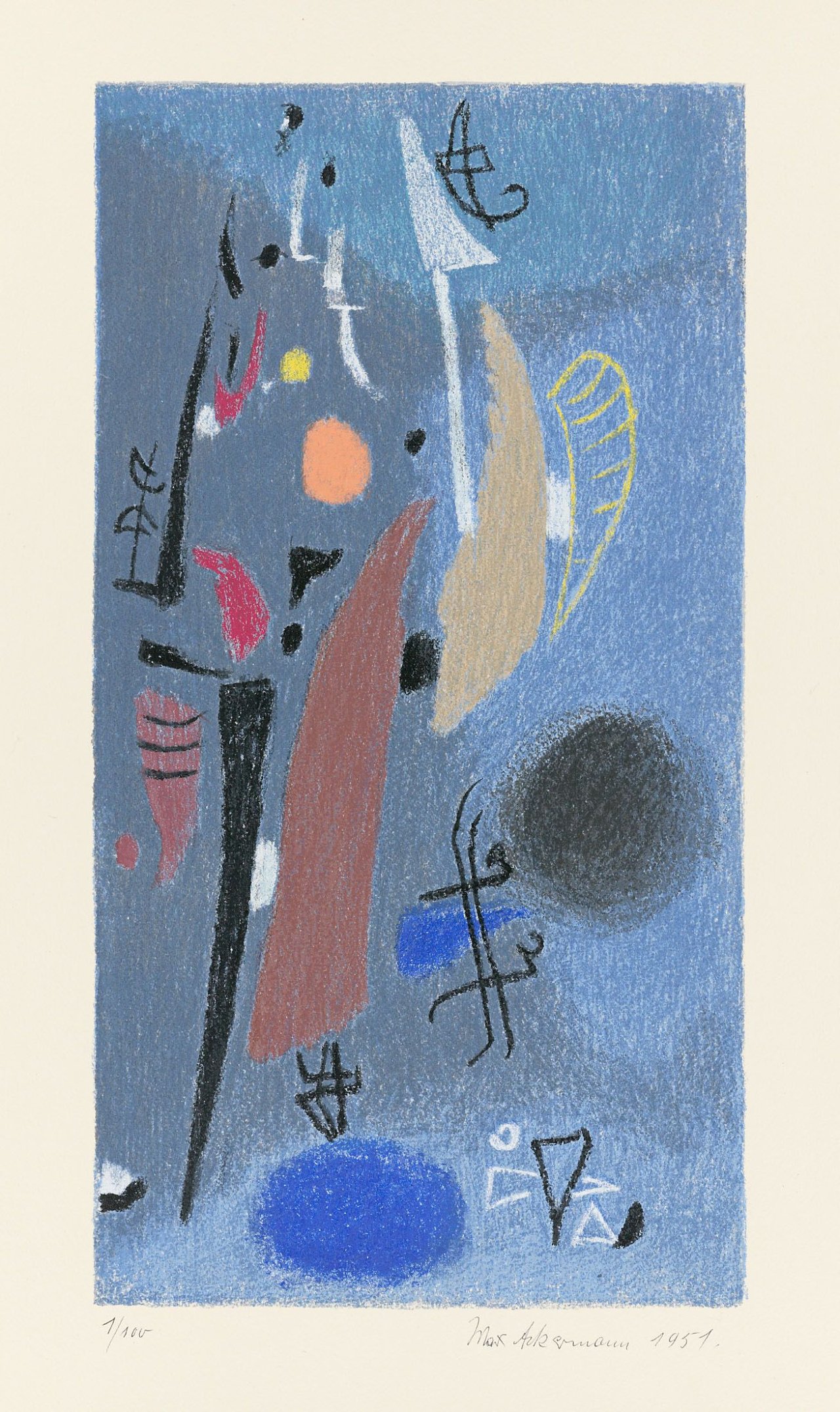 Auf diesem Bild ist das folgende Kunstwerk zu sehen: Max Ackermann. „An die Freude II“. 1951.