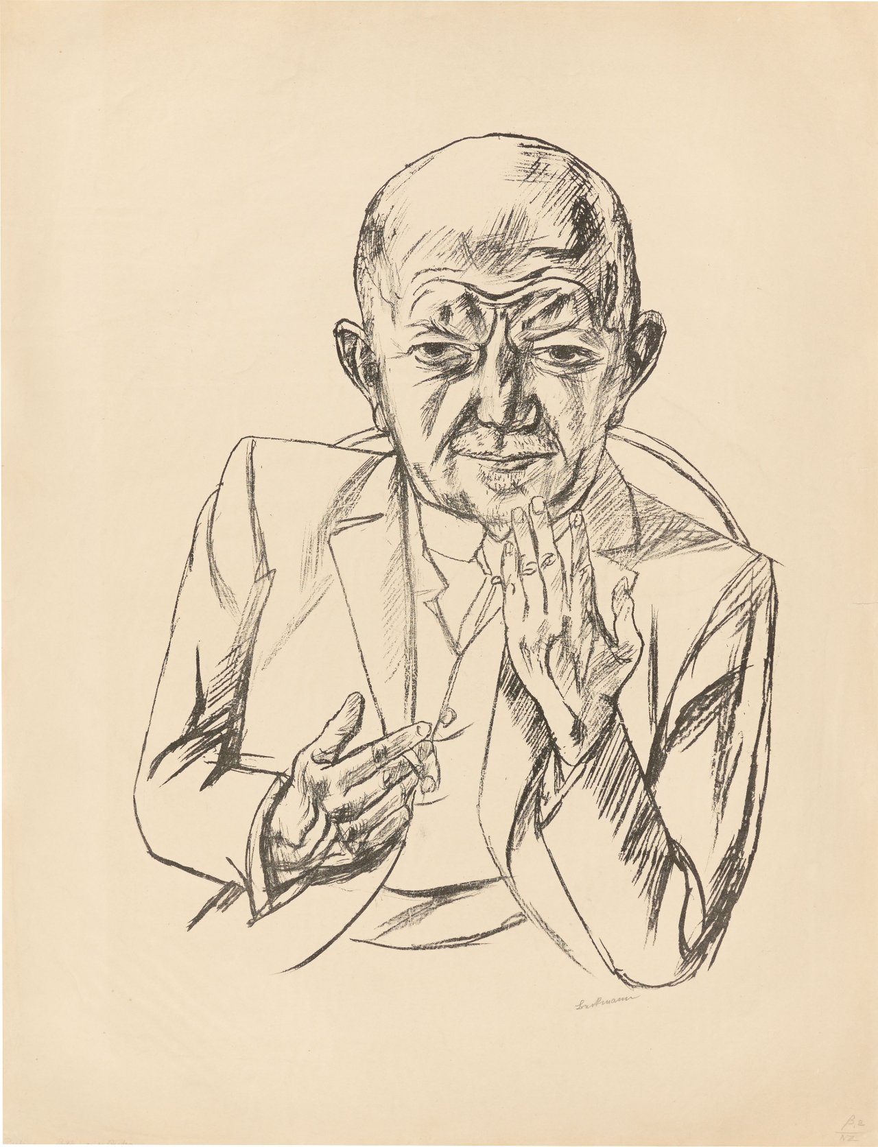 Auf diesem Bild ist das folgende Kunstwerk zu sehen: Max Beckmann. „Bildnis Dr. Weidner“. 1921.