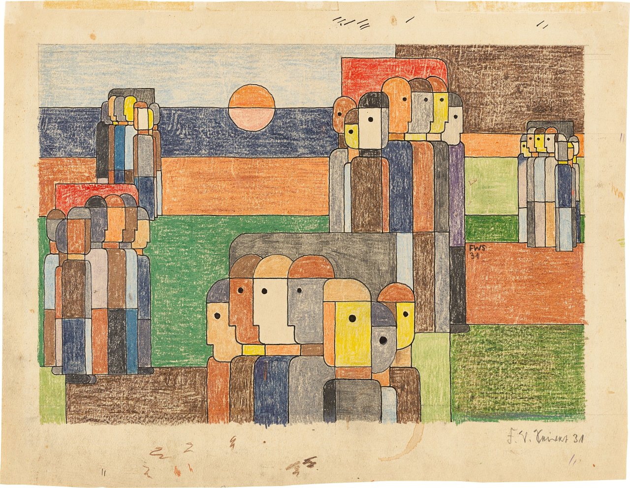 Auf diesem Bild ist das folgende Kunstwerk zu sehen: Franz Wilhelm Seiwert. „Bauernkrieg“. 1931.