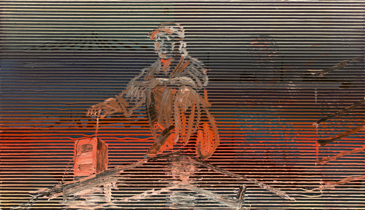 Auf diesem Bild ist das folgende Kunstwerk zu sehen: Dirk Skreber. Ohne Titel (Explosive’s expert). 2004.