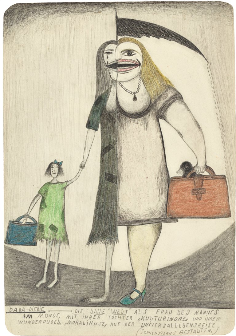 Auf diesem Bild ist das folgende Kunstwerk zu sehen: Friedrich Schröder-Sonnenstern. „Dada-Diedie“. Um 1951.