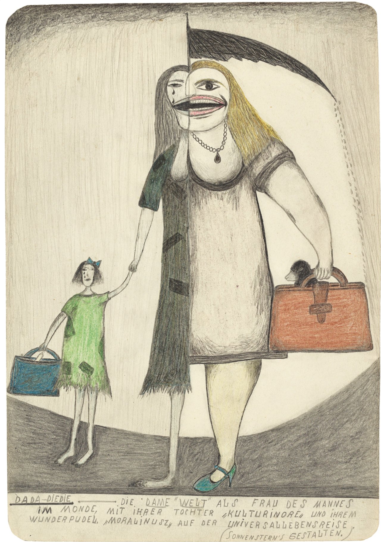 Auf diesem Bild ist das folgende Kunstwerk zu sehen: Friedrich Schröder-Sonnenstern. „Dada-Diedie“. Um 1951.