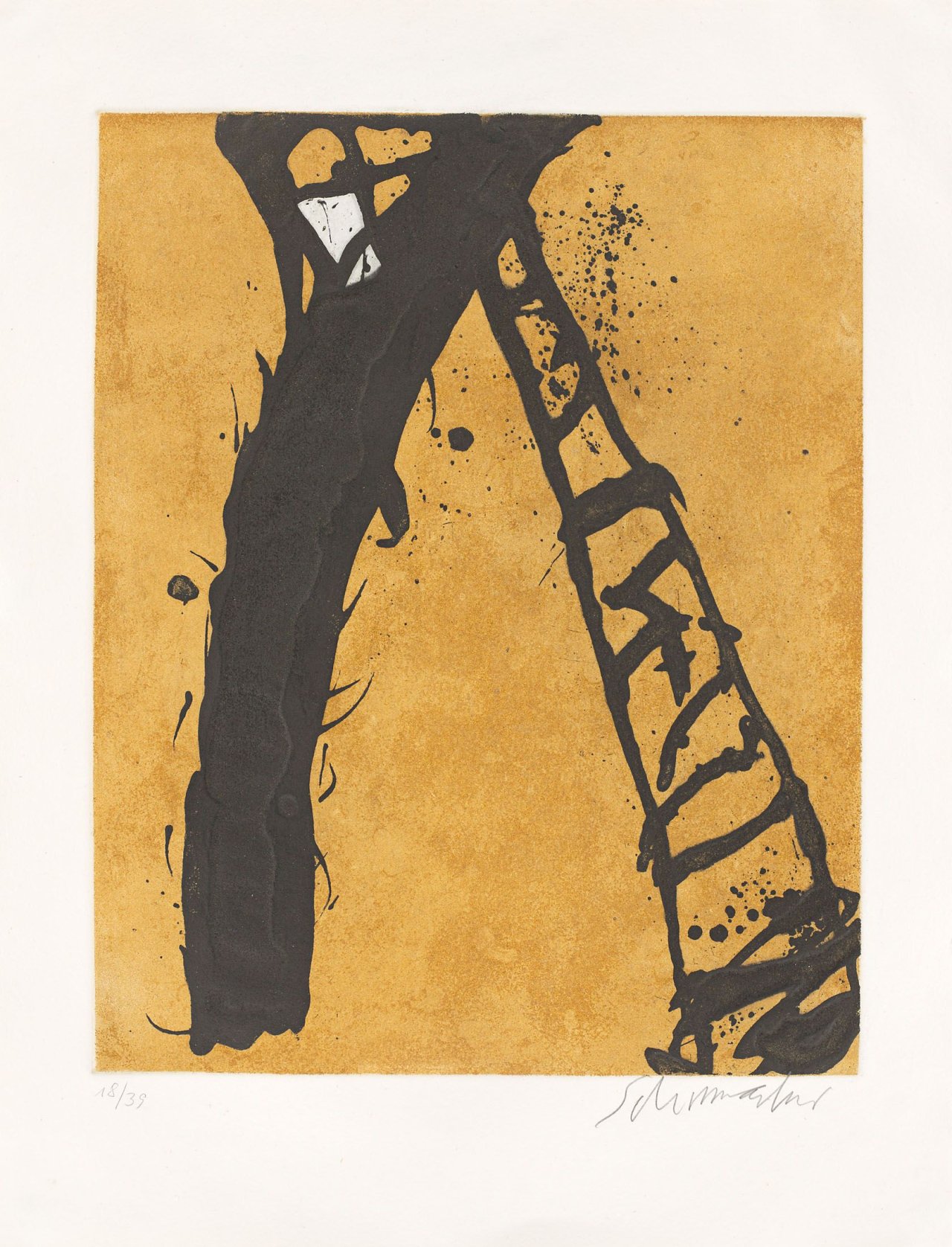 Auf diesem Bild ist das folgende Kunstwerk zu sehen: Emil Schumacher. 21/90. 1990.