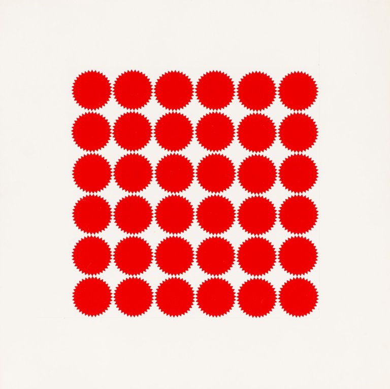 Auf diesem Bild ist das folgende Kunstwerk zu sehen: Peter Roehr. Ohne Titel (OB-66(7)). 1966.