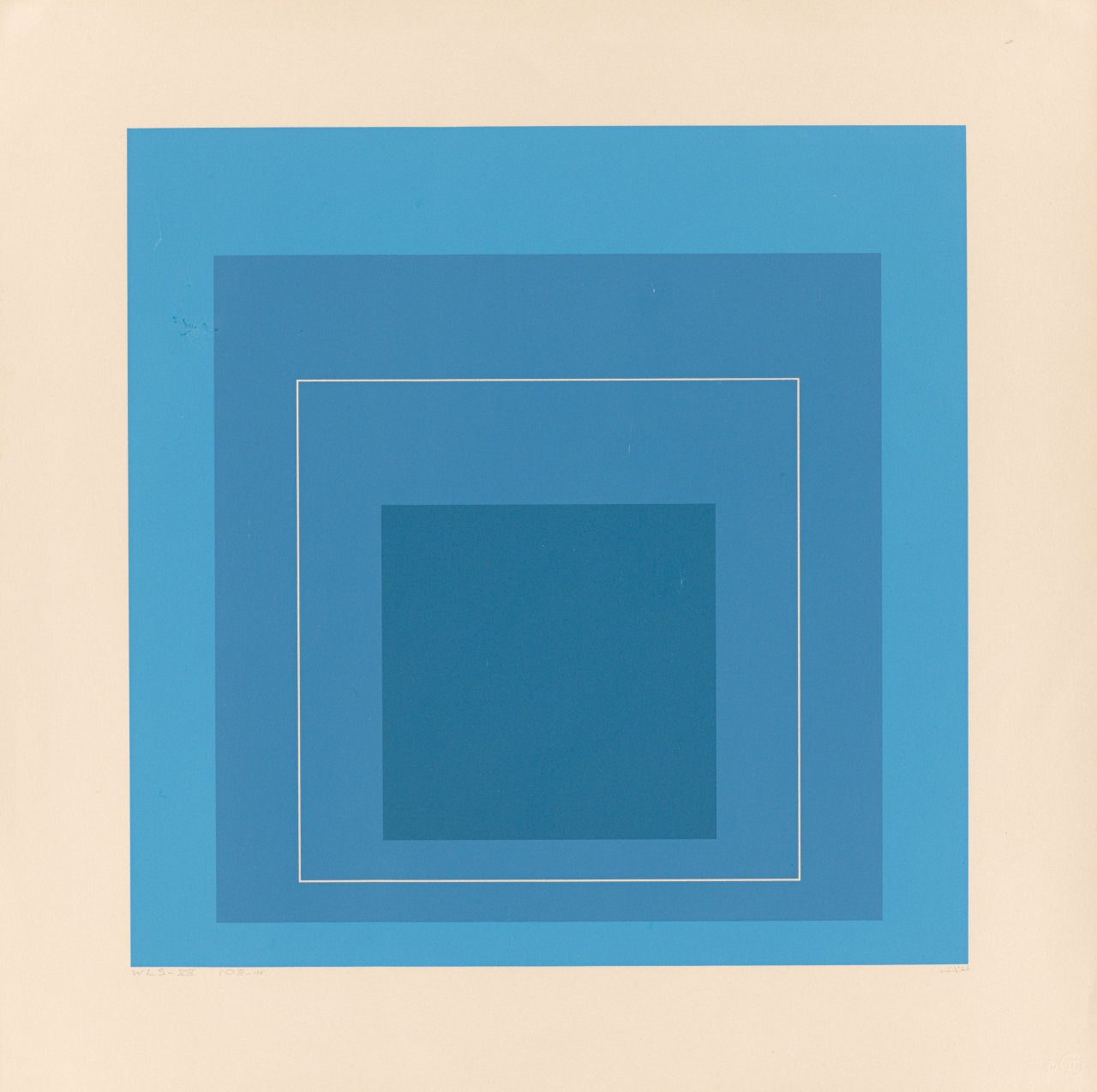 This picture shows the following artwork: Josef Albers. ”WLS XIII (White Line Squares Series II)”. 1966.