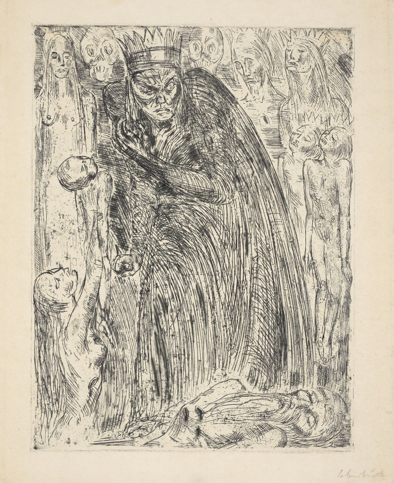 Auf diesem Bild ist das folgende Kunstwerk zu sehen: Wilhelm Lehmbruck. „Macbeth V“. 1918/1920.