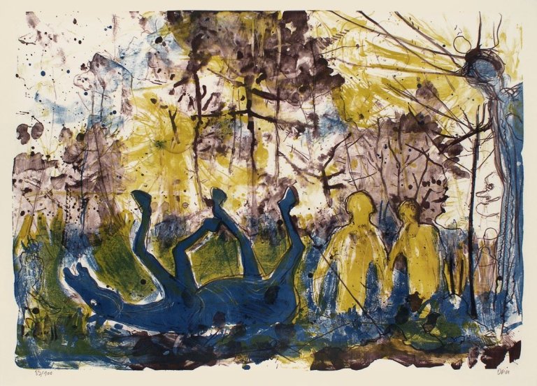 Auf diesem Bild ist das folgende Kunstwerk zu sehen: Daniel Richter. „Laßt doch die alte Möhre zimbeln“. 2001.