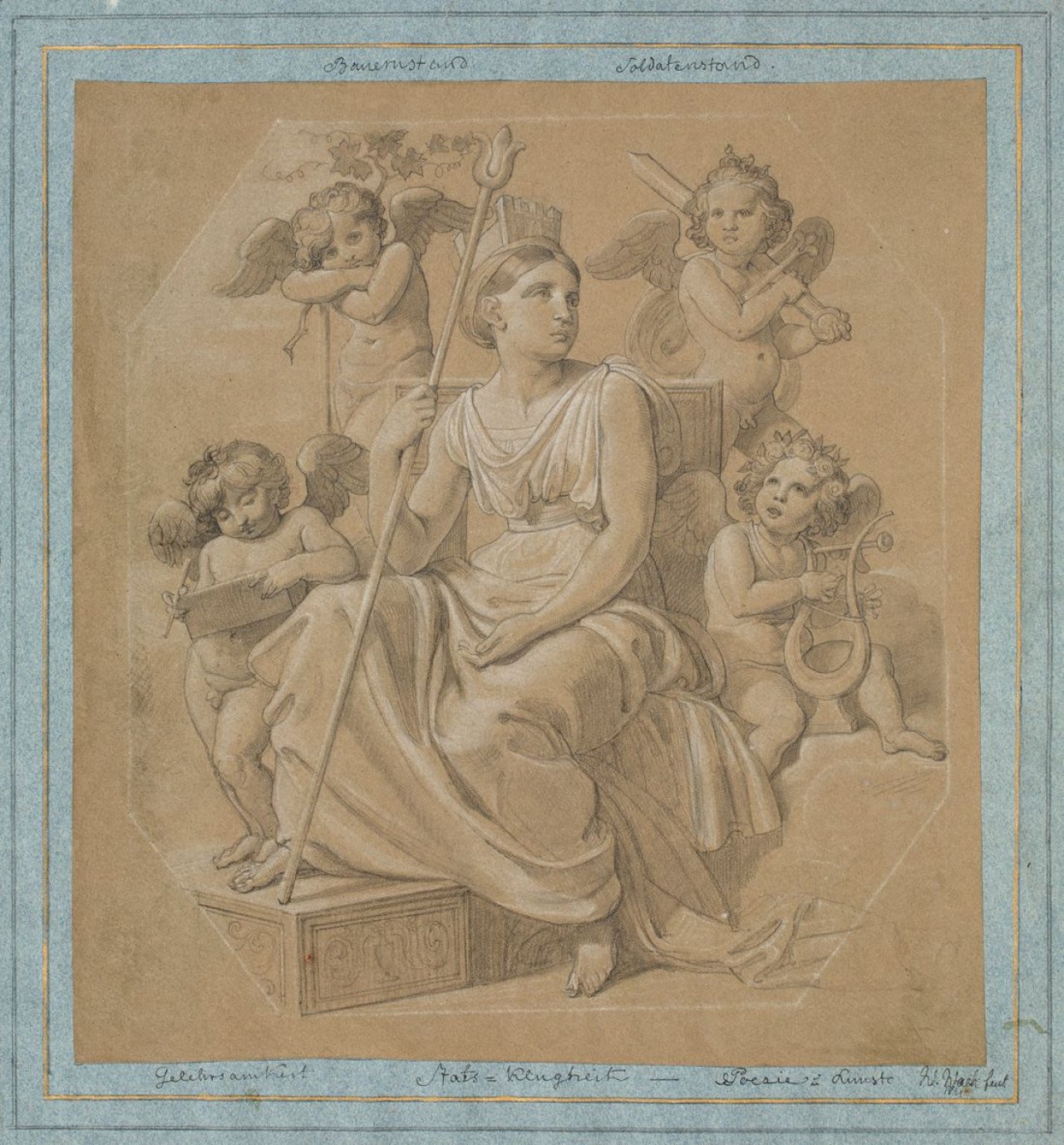 Auf diesem Bild ist das folgende Kunstwerk zu sehen: Wilhelm Wach. Allegorie der Staatsklugheit. 1821.