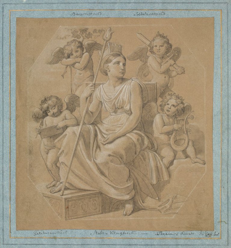 Auf diesem Bild ist das folgende Kunstwerk zu sehen: Wilhelm Wach. Allegorie der Staatsklugheit. 1821.