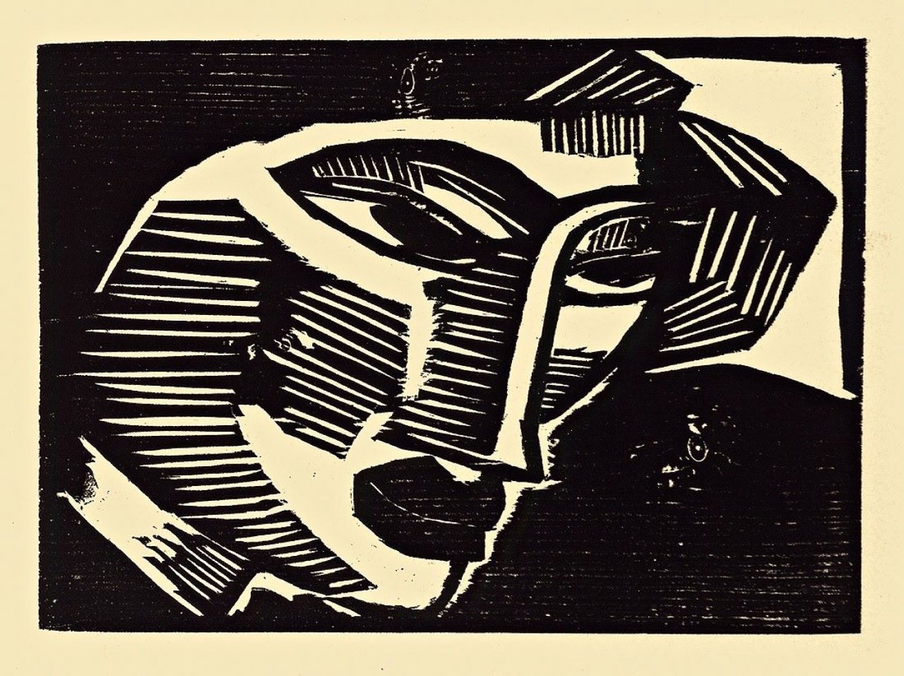 Auf diesem Bild ist das folgende Kunstwerk zu sehen: Karl Schmidt-Rottluff. „Frauenkopf“. 1915.