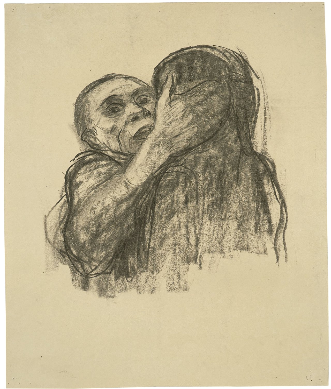 This picture shows the following artwork: Käthe Kollwitz. „Tod wird als Freund erkannt“. Circa 1934.