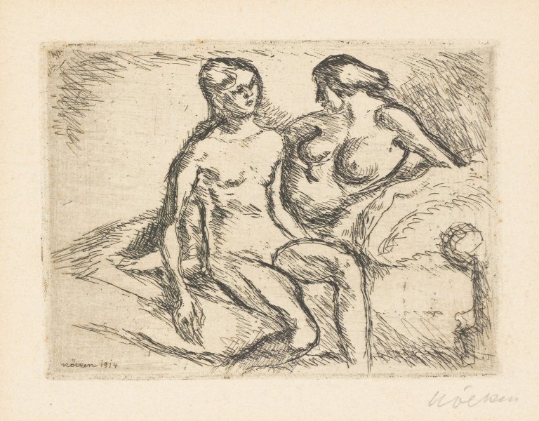 Auf diesem Bild ist das folgende Kunstwerk zu sehen: Franz Nölken. „Zwei Akte, klein“. 1914.