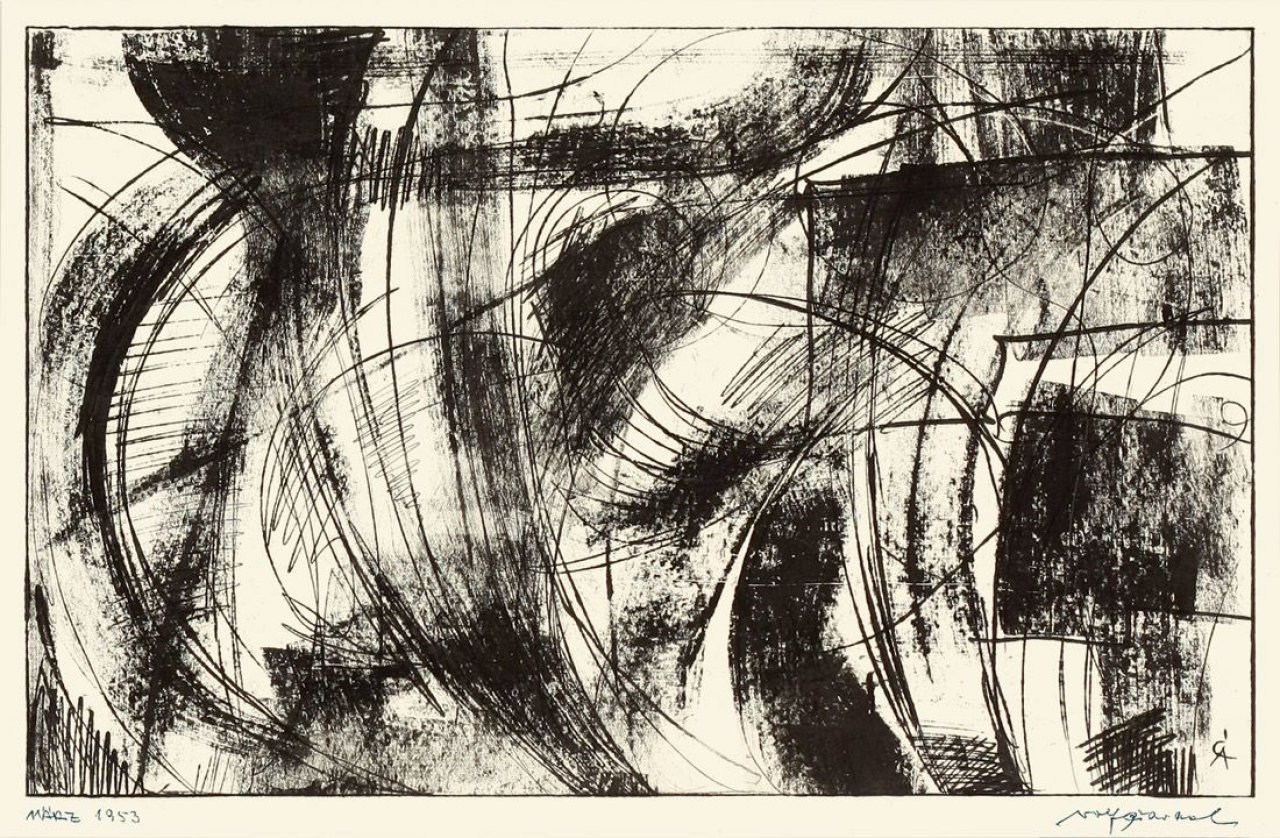 This picture shows the following artwork: Rolf Cavael. Untitled. 1953.