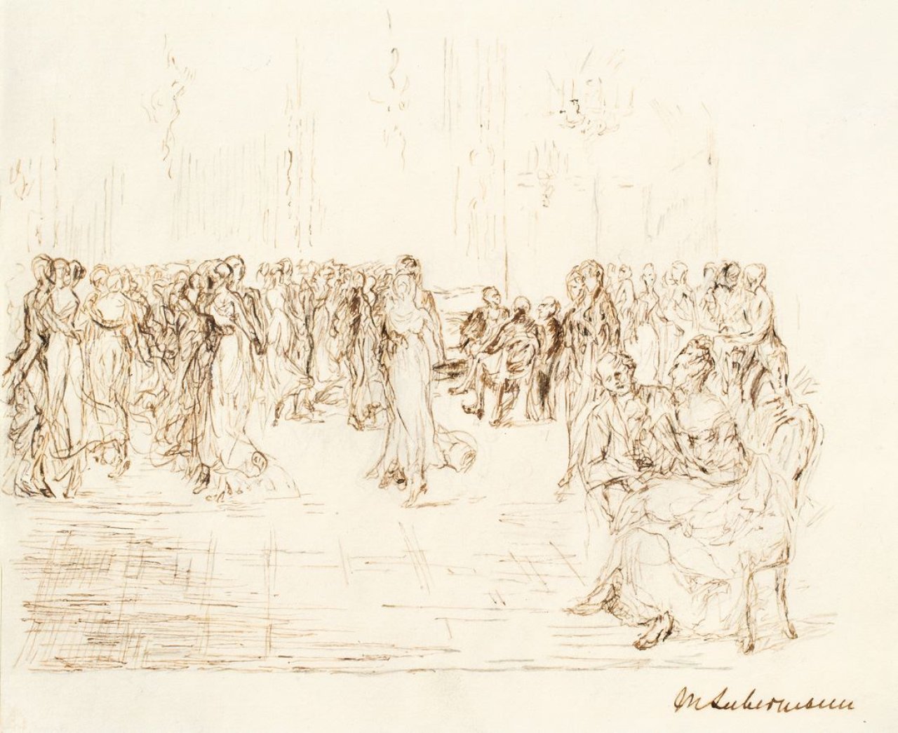 This picture shows the following artwork: Max Liebermann. Tanzgesellschaft. (before) 1922.