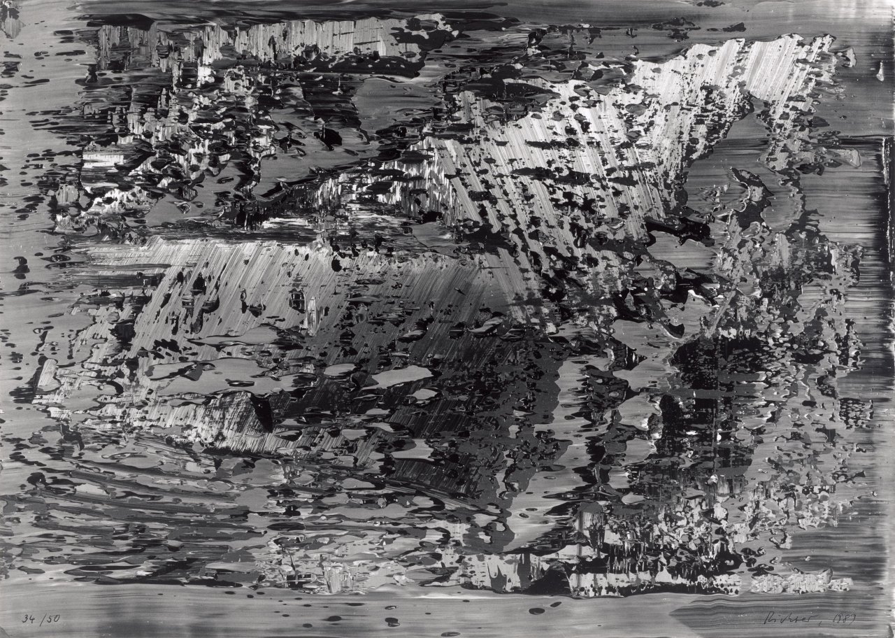 Auf diesem Bild ist das folgende Kunstwerk zu sehen: Gerhard Richter. „Abstraktes Foto“. 1989.