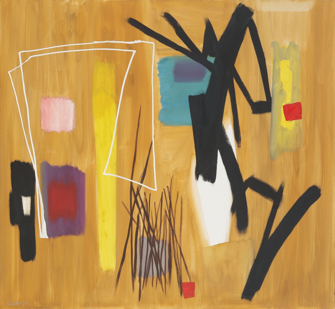 Auf diesem Bild ist das folgende Kunstwerk zu sehen: Fritz Winter. „Afrikana I“. 1957.