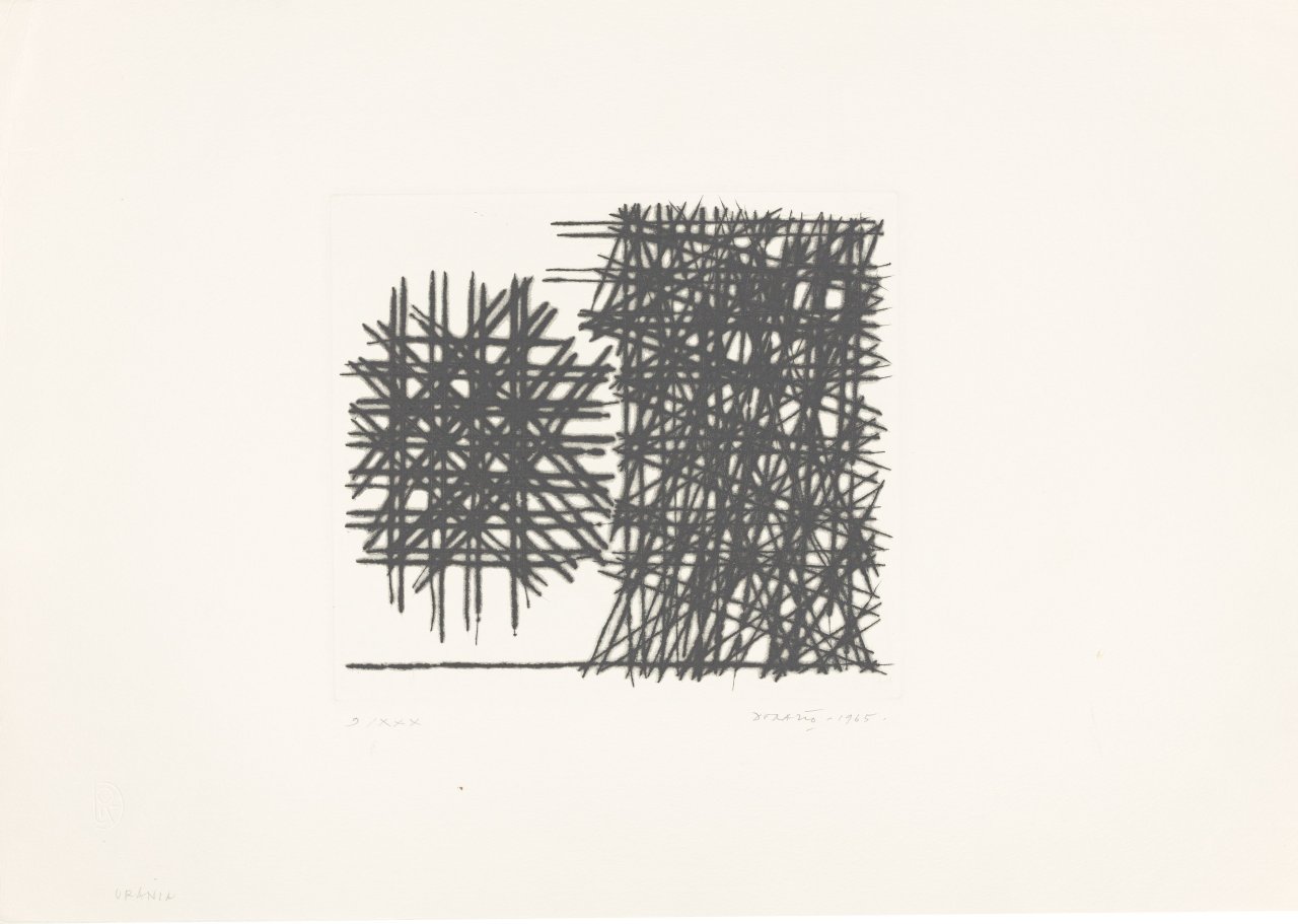 Auf diesem Bild ist das folgende Kunstwerk zu sehen: Piero Dorazio. Ohne Titel. 1965.