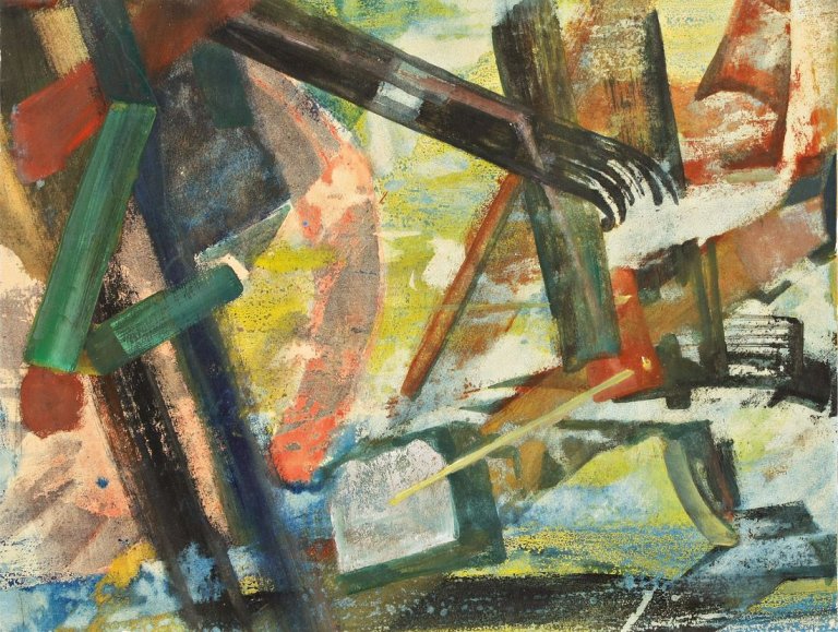 Auf diesem Bild ist das folgende Kunstwerk zu sehen: Fred Thieler. Ohne Titel. Um 1945/50.