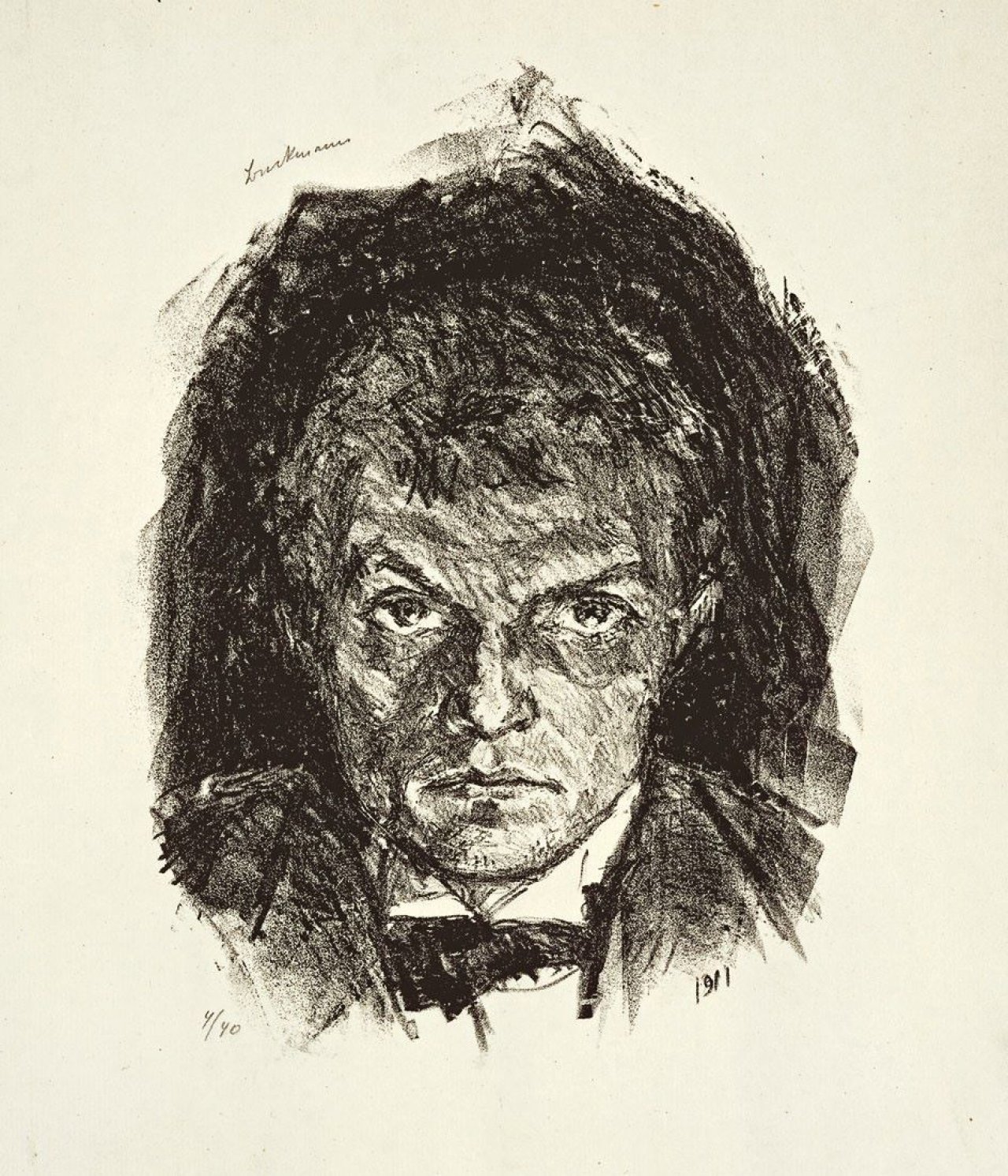 Auf diesem Bild ist das folgende Kunstwerk zu sehen: Max Beckmann. „Selbstbildnis“. 1911.